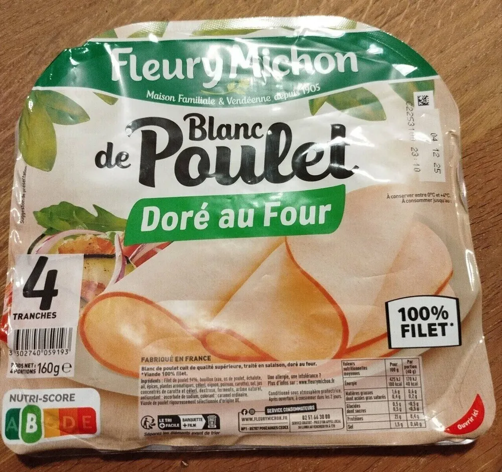 Blanc de poulet doré au four