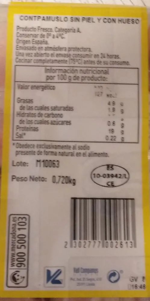 ContraMuslo Pollo Sin Piel