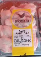 Alitas partidas pollo
