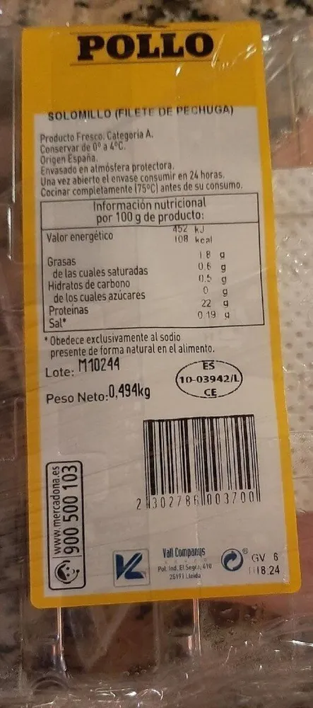 Solomillo de pollo