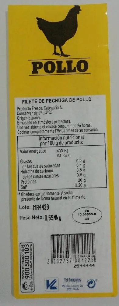 Filete de pechuga de pollo