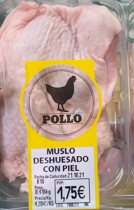 Muslo pollo deshuesado con piel