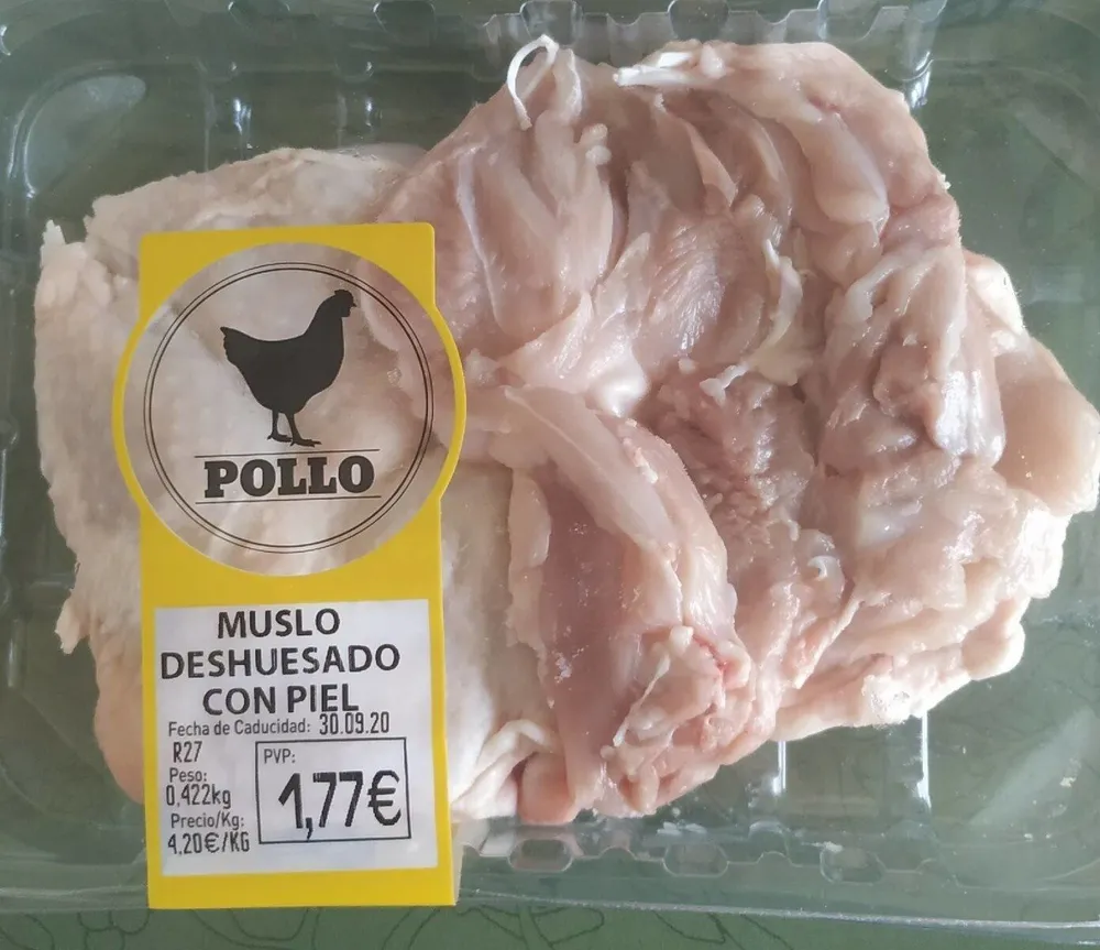 Musclo de pollo deshuesado con piel