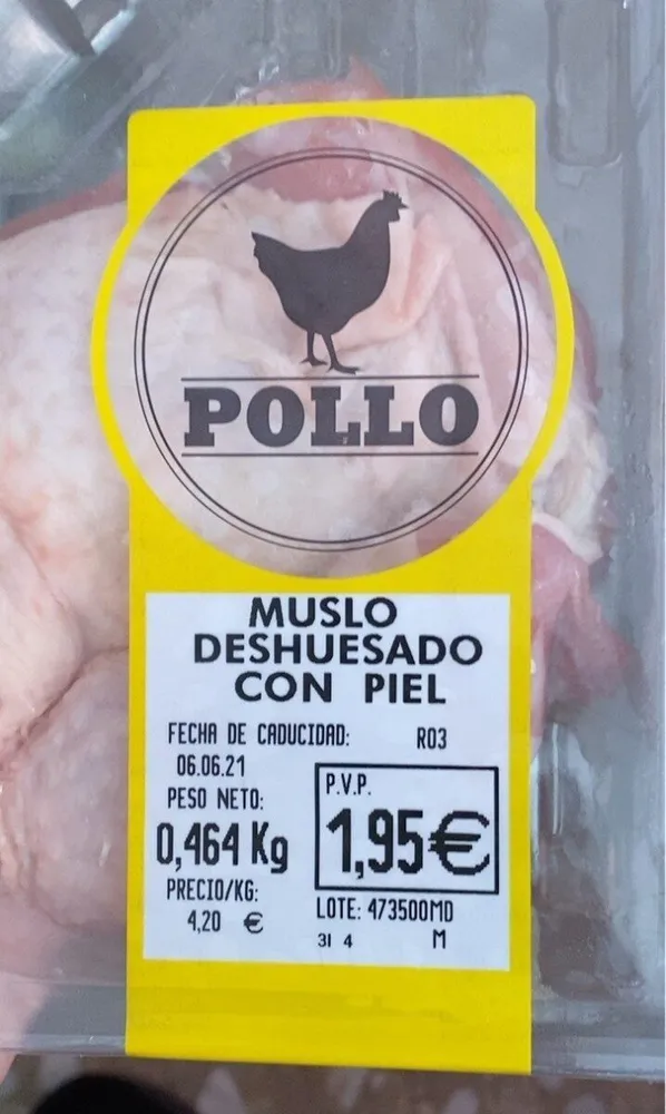 Muslo deshuesado con piel