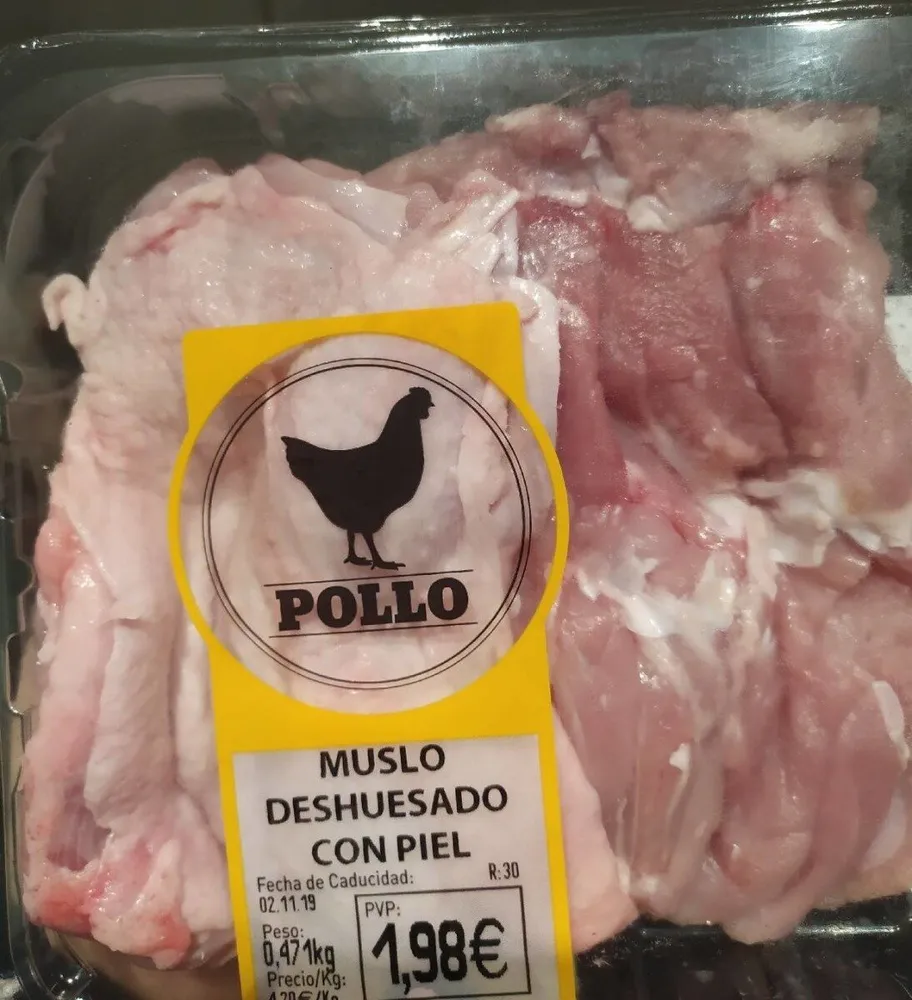 Muslo dehuesado con piel