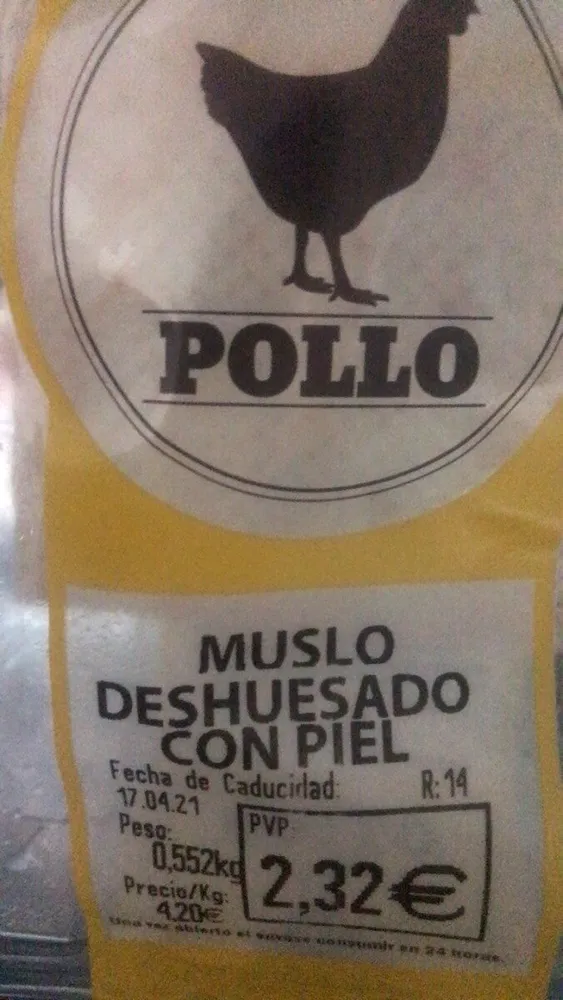 Muslo de pollo deshuesado con piel