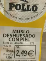 Muslo deshuesado con piel