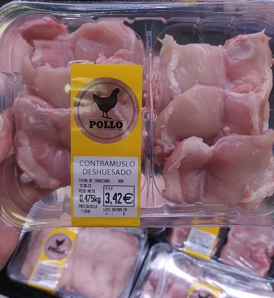 Contramuslo deshuesado pollo