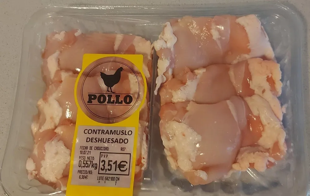 Contramuslo deshuesado de pollo