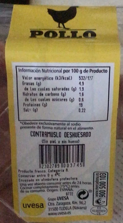Contramuslo deshuesado de pollo