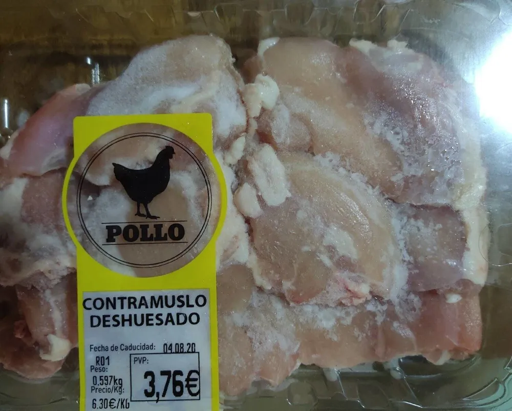 Contramuslos de pollo deshuesado