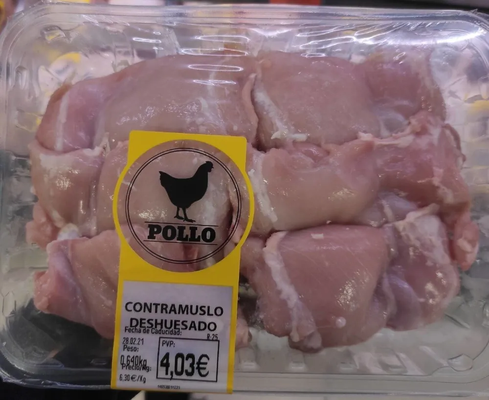 Contra muslo de pollo deshuesado