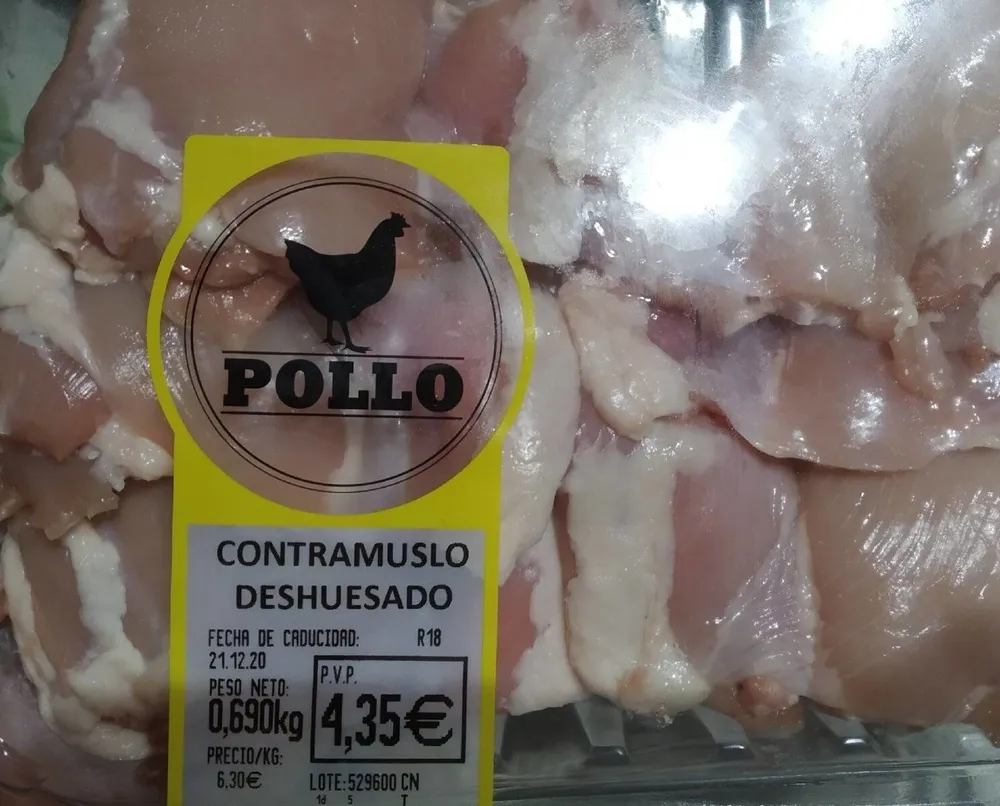 Contramuslo deshuesado de pollo
