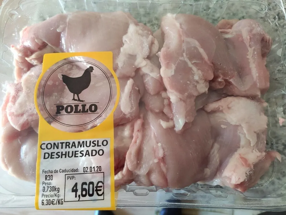 Contramuslo deshuesado de pollo