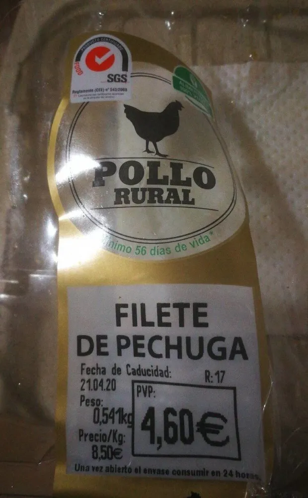 Filete de pechuga de pollo de campo