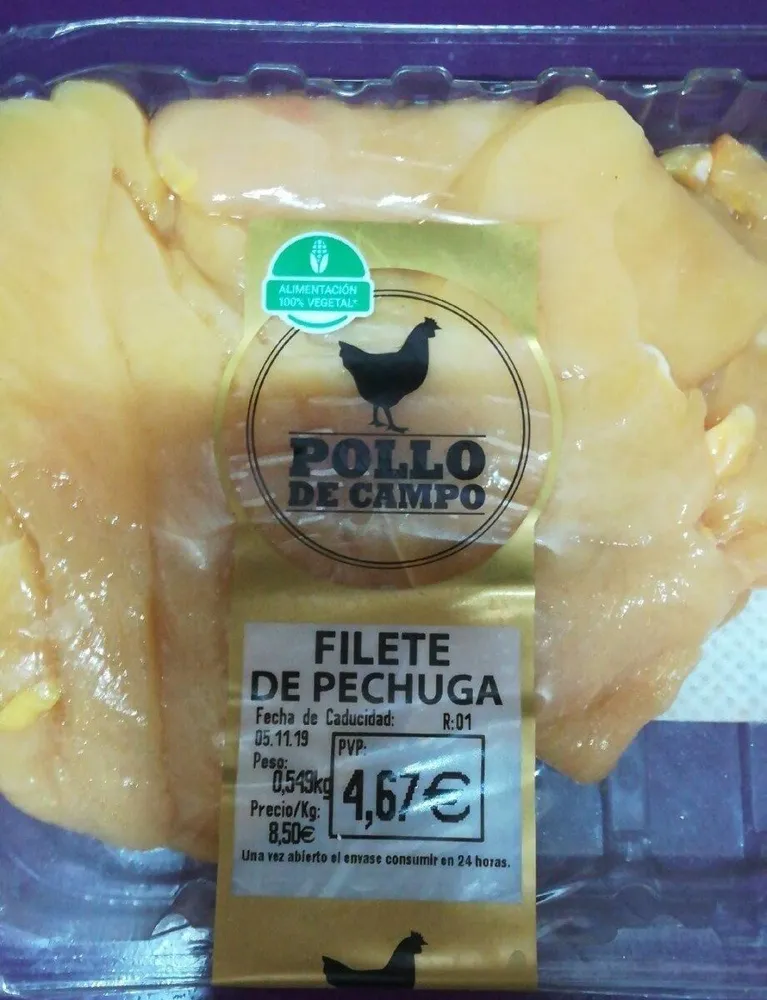Filete de pechuga pollo de campo