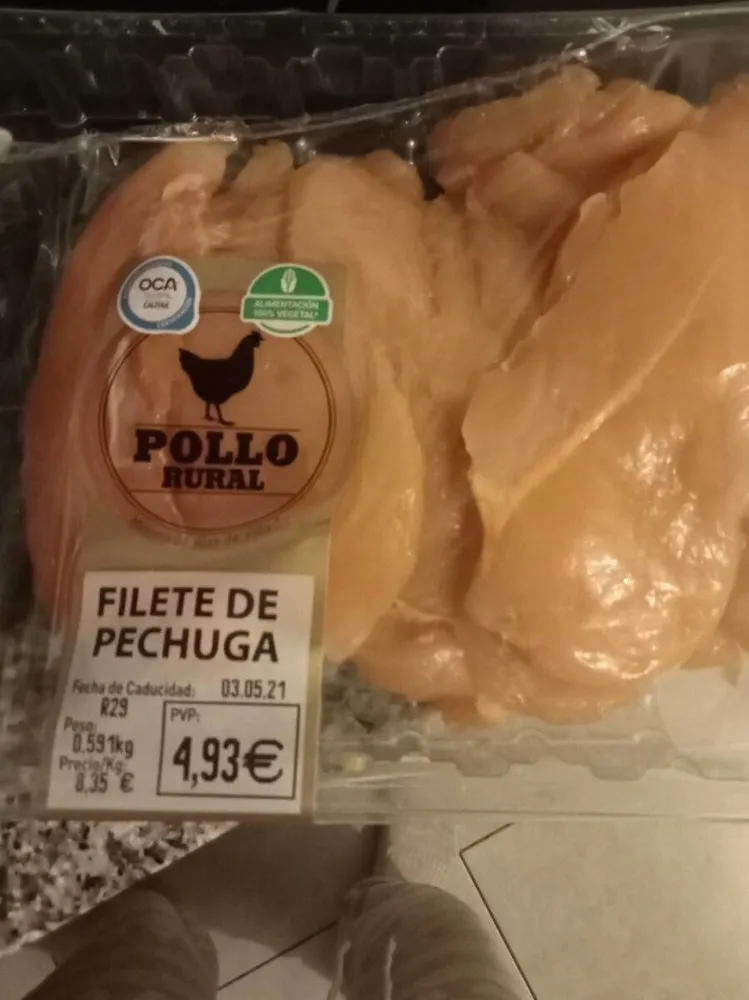 Filete de pechuga pollo rural