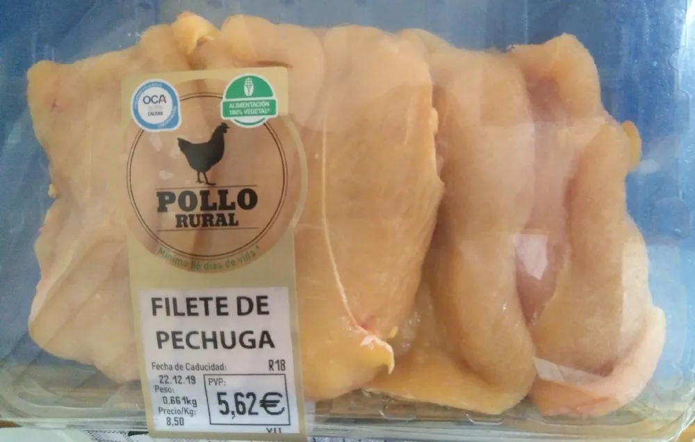 Filete de pechuga pollo rural
