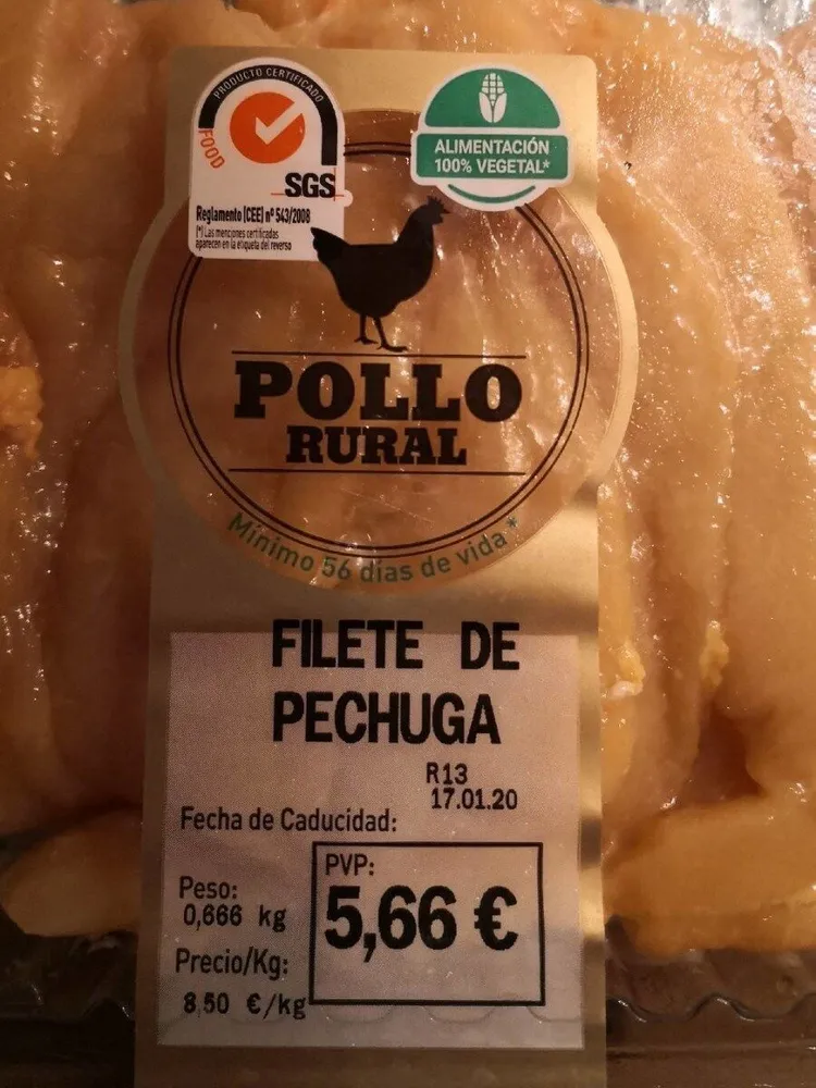 Filete de pechuga de pollo rural