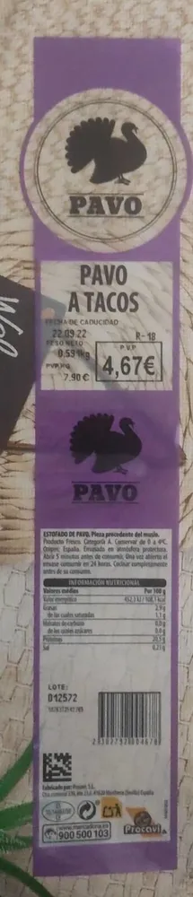 Pavo a tacos