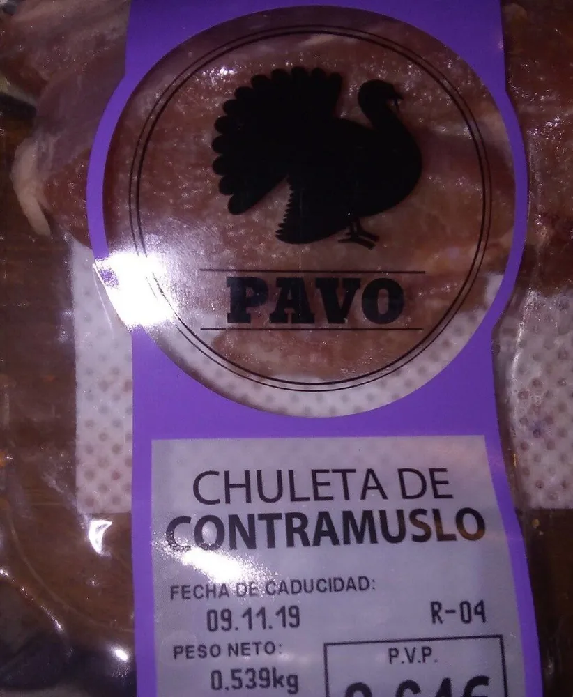 Chuleta de contramuslo de pavo