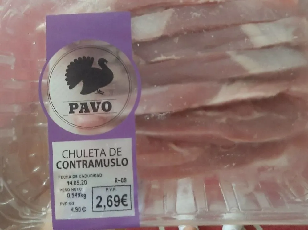 Chuleta de contramuslo de pavo