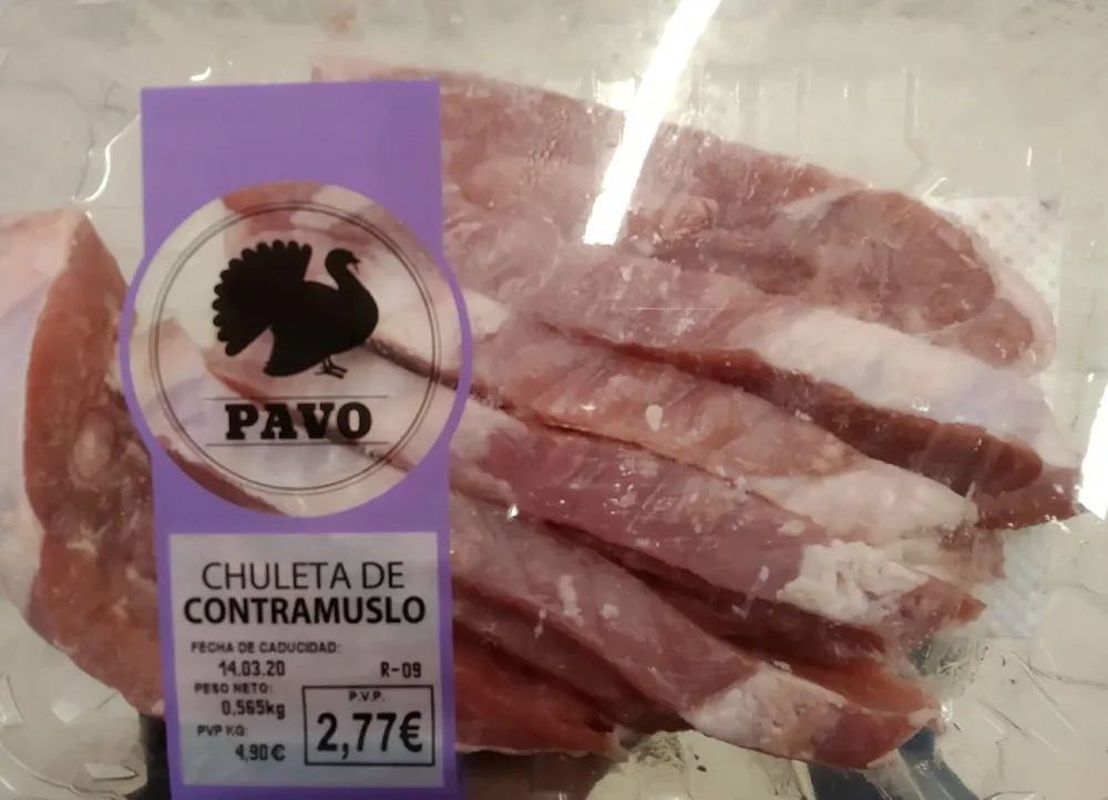 Chuleta de contramuslo de pavo