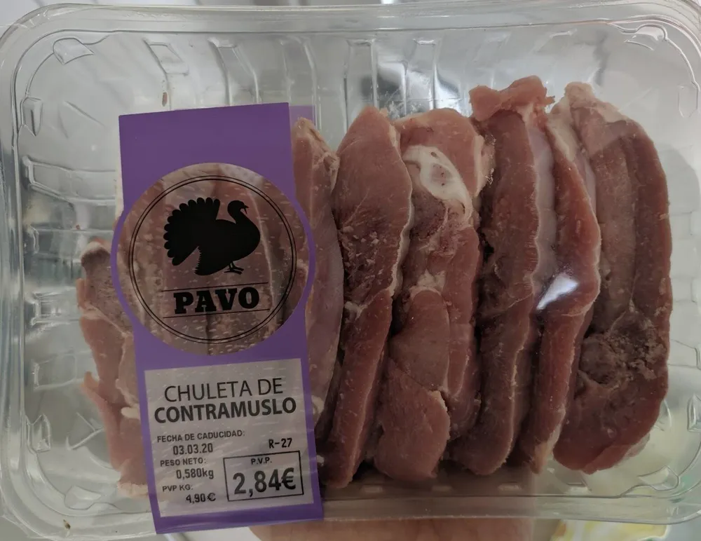 Chuleta de contramuslo de pavo