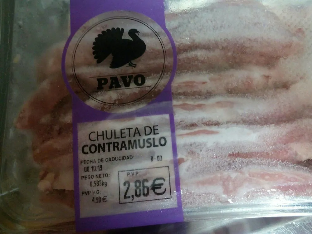 Pavo chuleta de contramuslo
