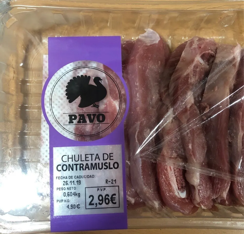 Chuleta de contramuslo de pavo