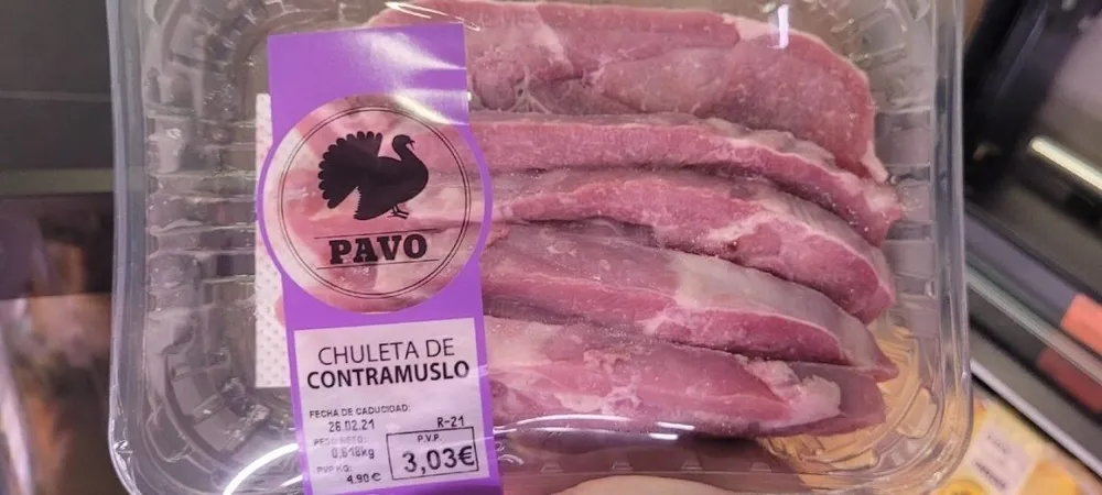 Chuletas de contramuslo pavo