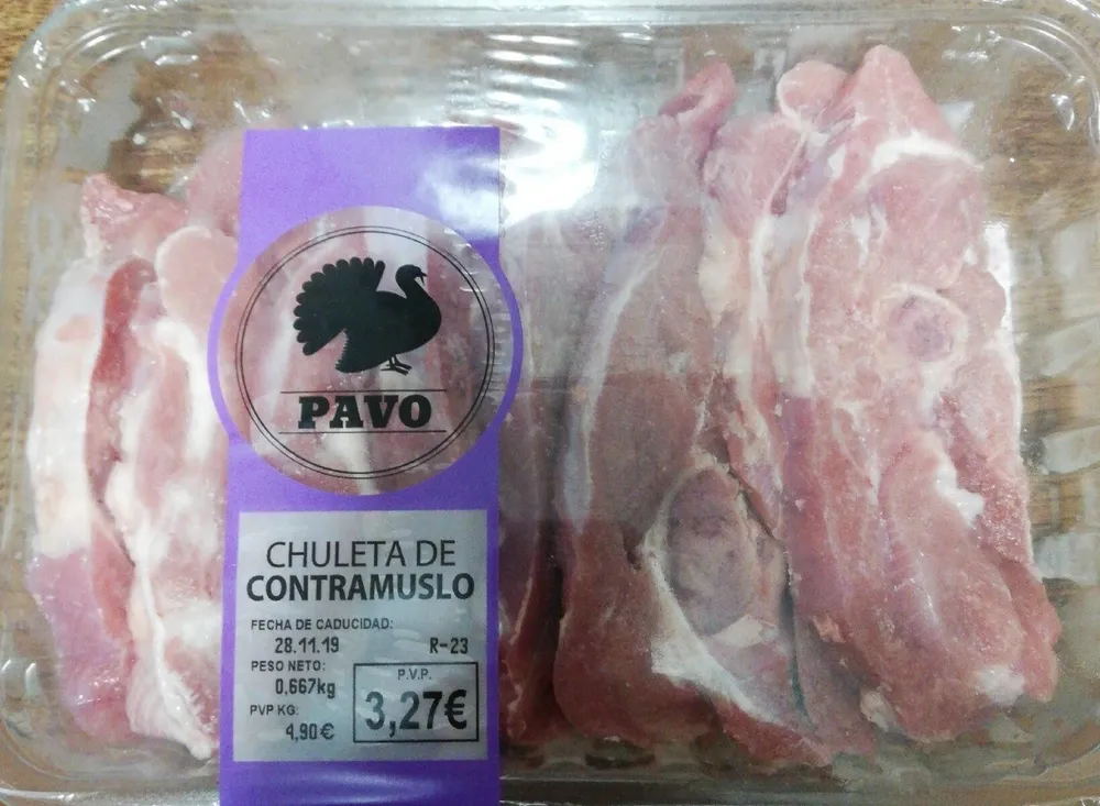 Chuleta de contramuslo de pavo