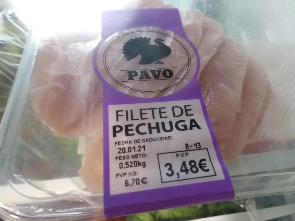 Filete de pechuga de pavo