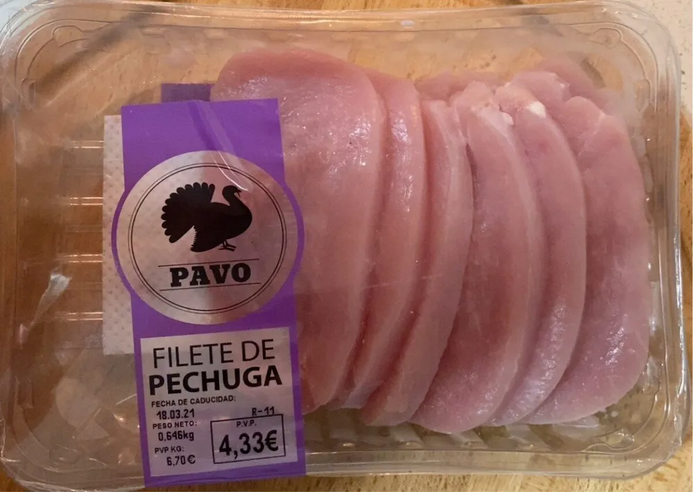 Filete de pechuga pavo