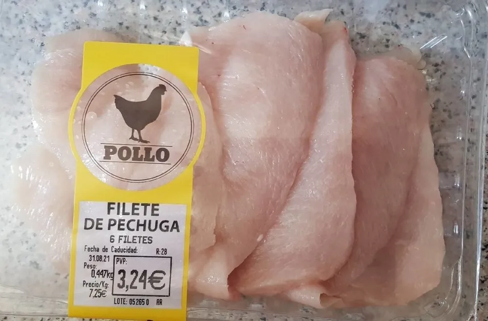 Pechugas de pollo fileteadas