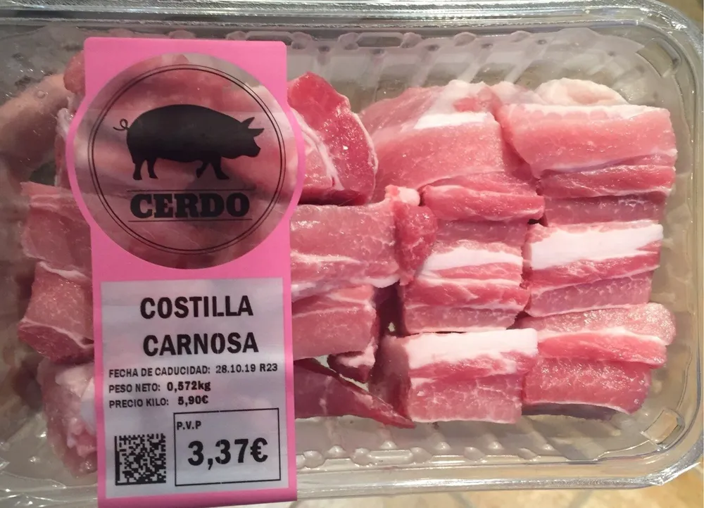 Costilla de cerdo carnosa