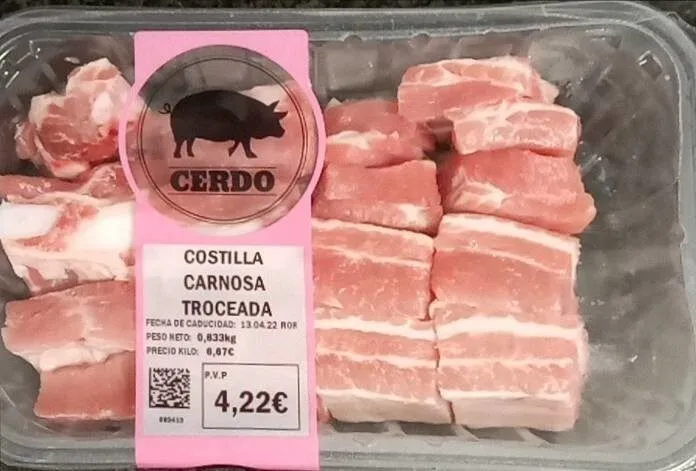 Costilla carnosa troceada