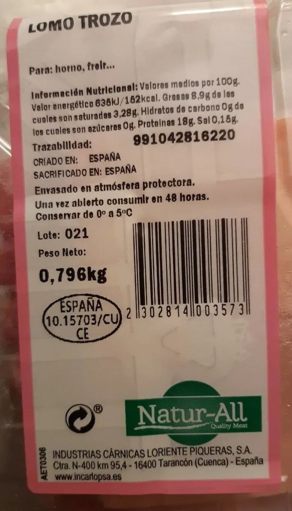 Lomo cerdo