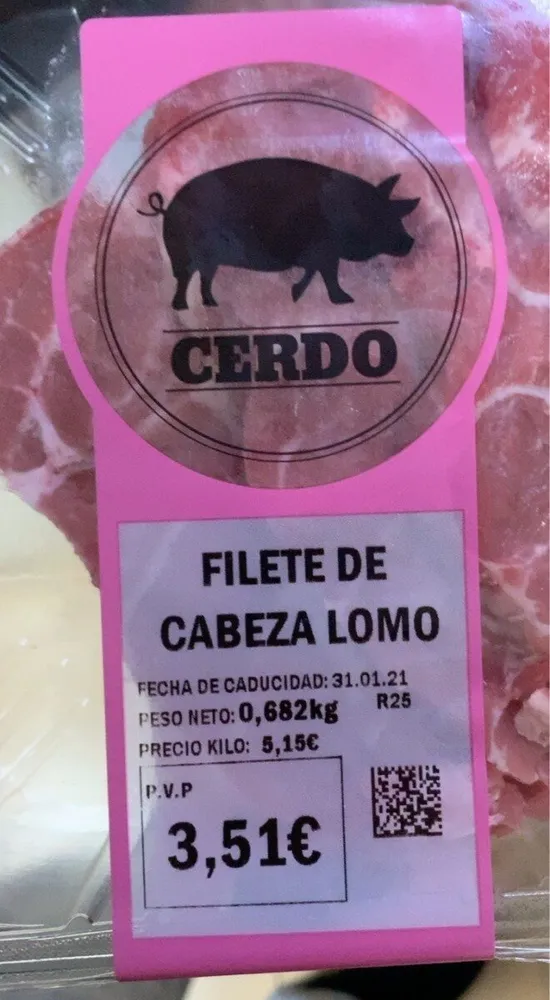 Filete de cabezada lomo