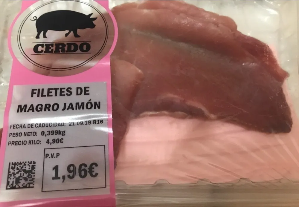 Filetes de magro jamón