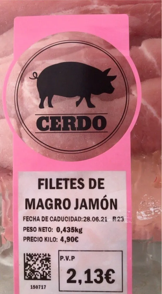 Filetes de magro jamón