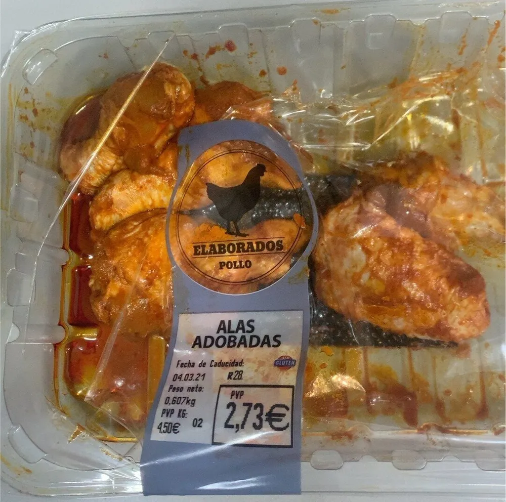 Alas adobadas de pollo