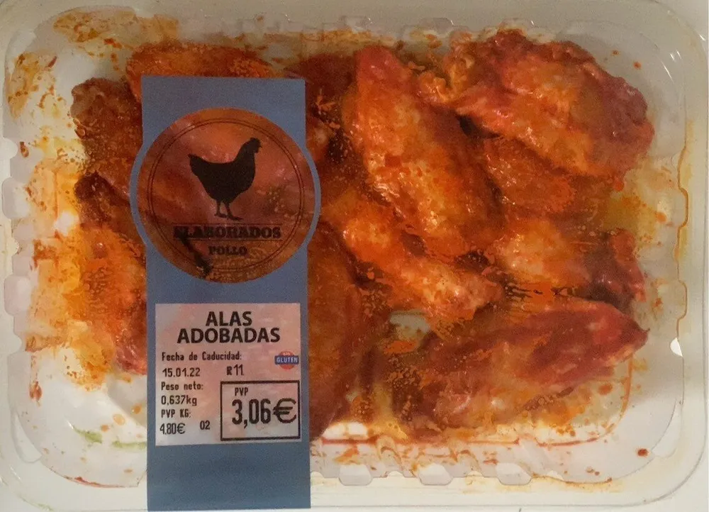 Alas adobadas de pollo