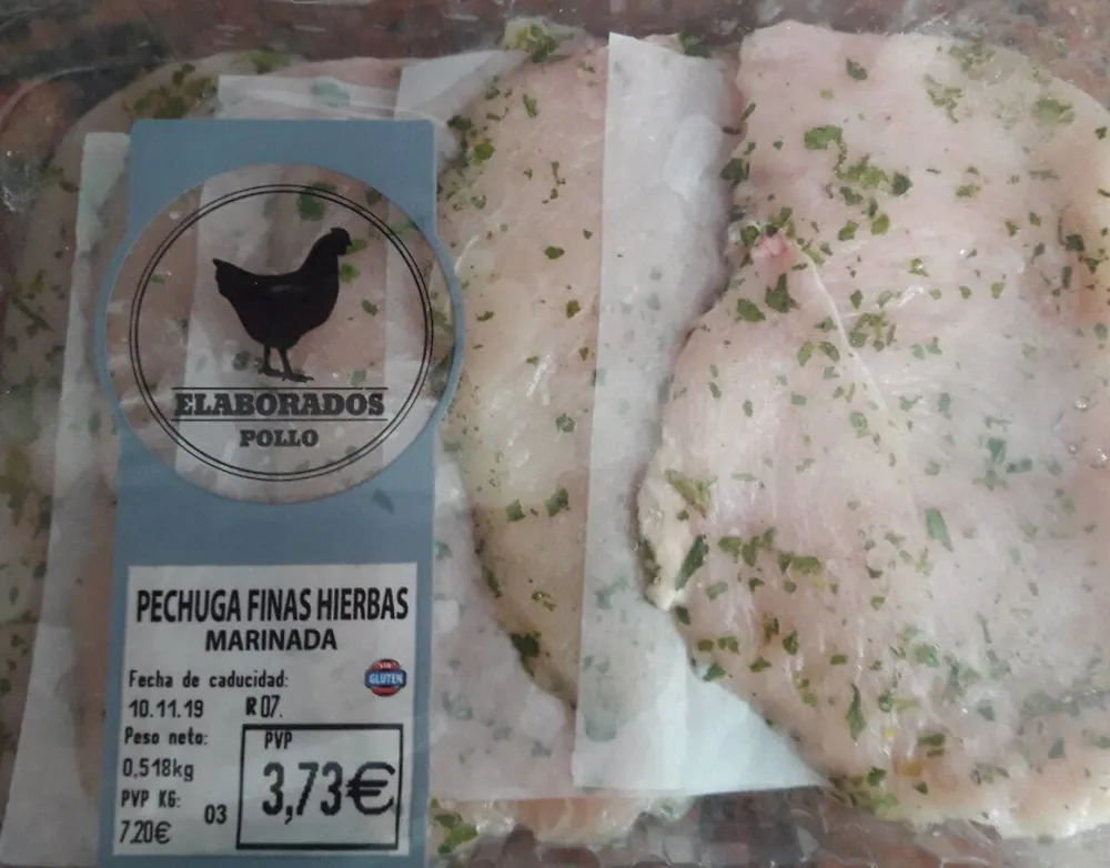 Pechuga de pollo finas hierbas marinada