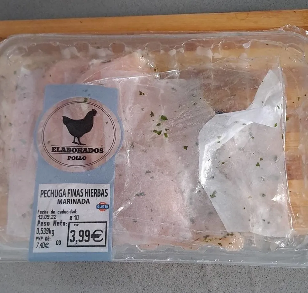 Pechuga de pollo finas hierbas marinada