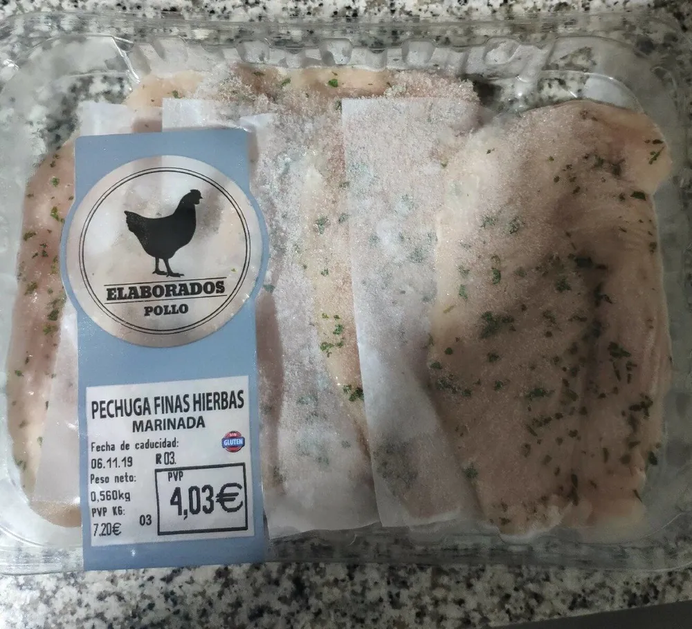 Pechuga de pollo finas hierbas marinada