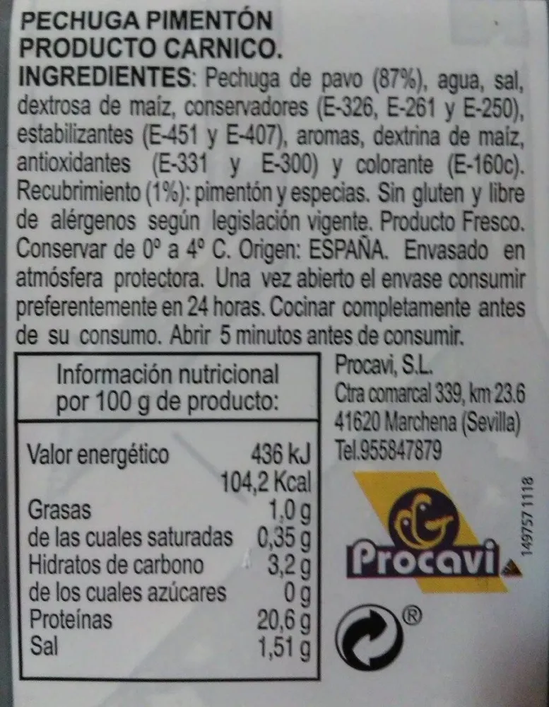Pechuga de pavo  pimenton