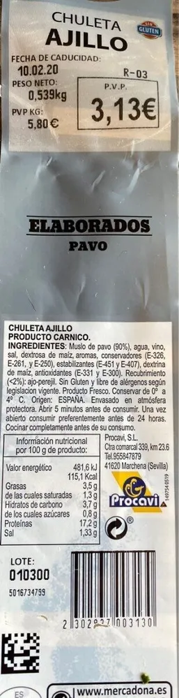 Chuleta ajillo