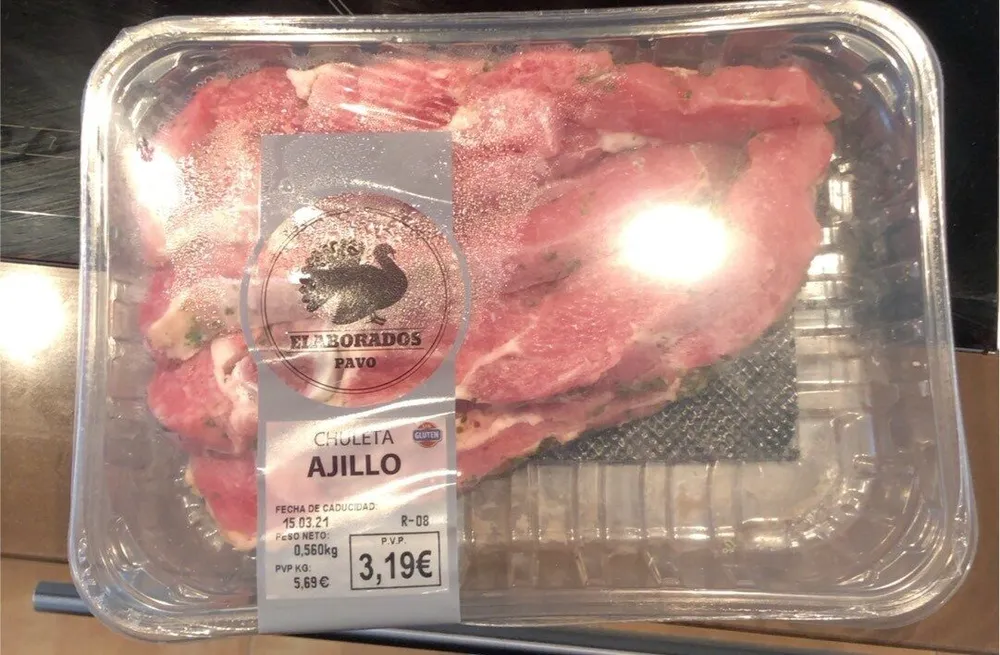 Chuleta de pavo al ajillo