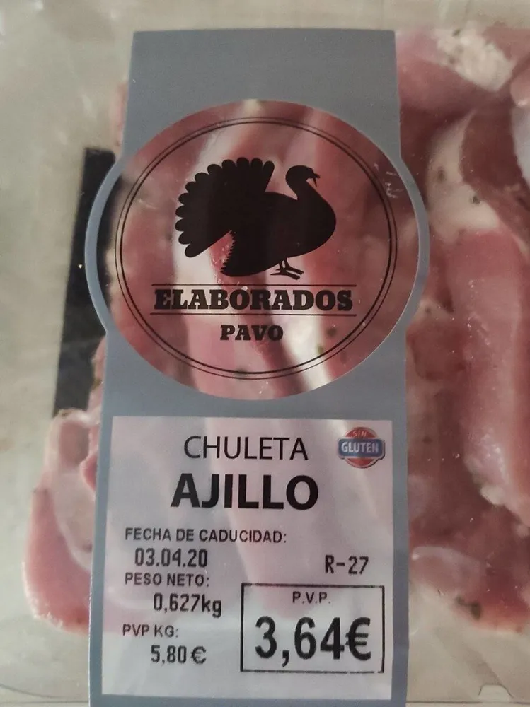 Chuleta de pavo al ajillo